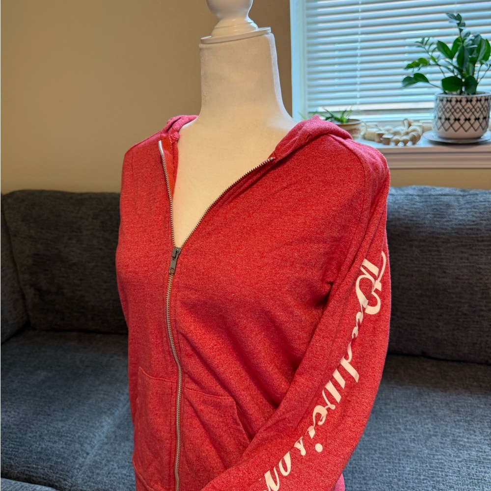 Budweiser Red Zip-Up Hoodie with White Print